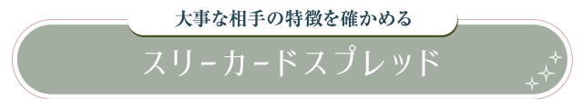 大事な相手の特徴を確かめる スリーカードスプレッド